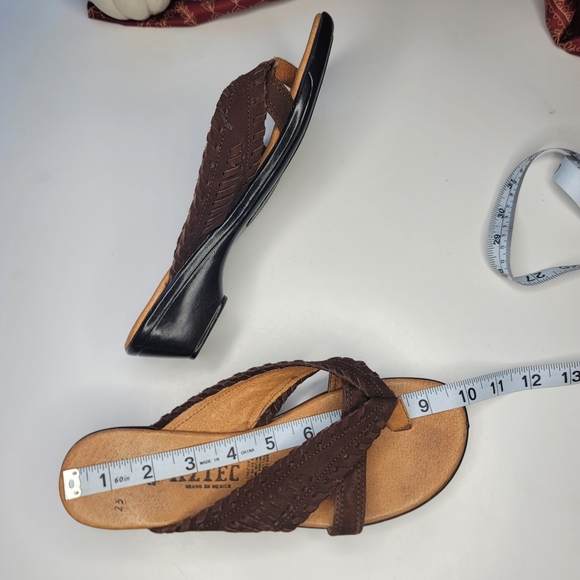 H. Aztec Made In Mexico Sandals Brown Leather Size 25 US8 - Picture 11 of 11